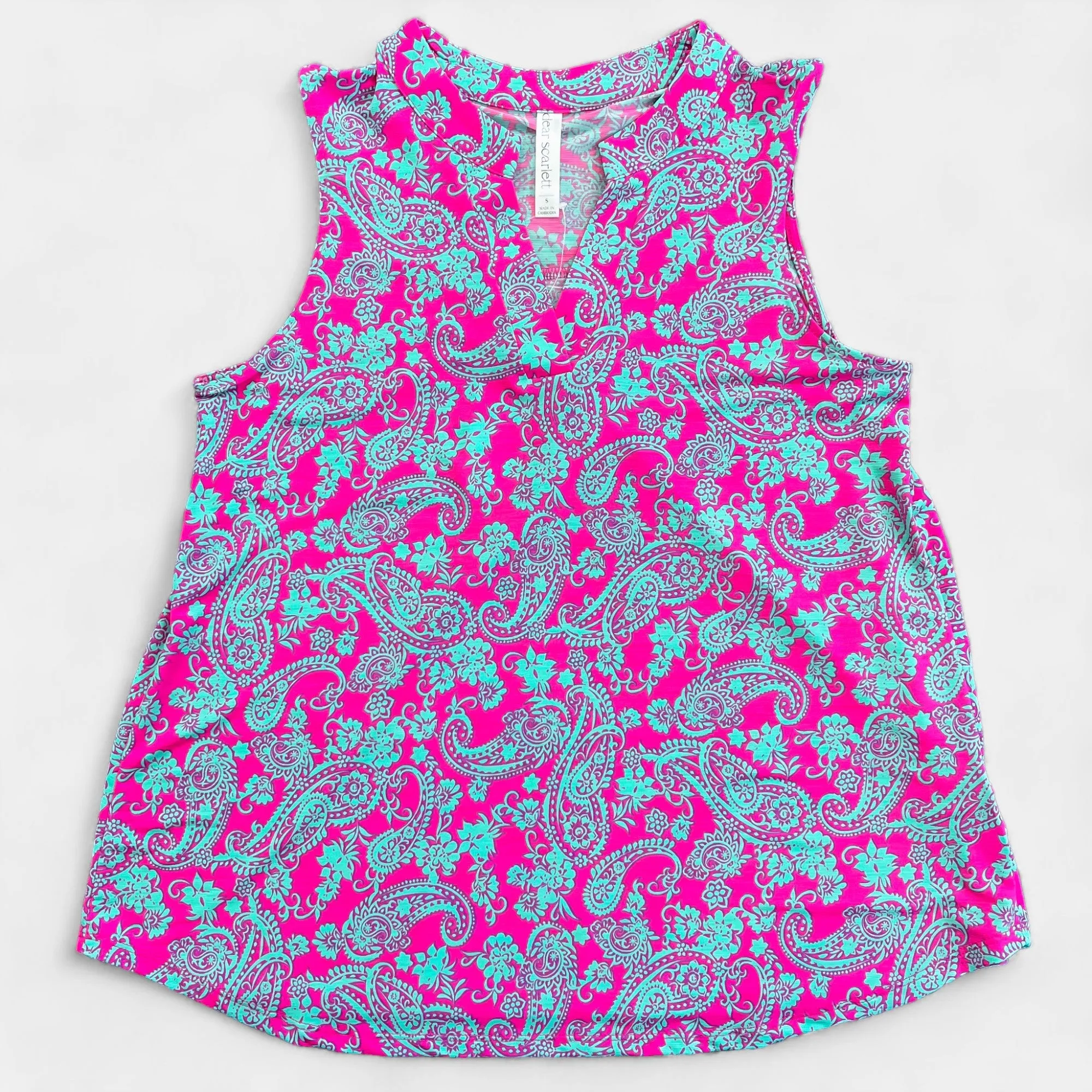 Pink Multi Damask Lizzy Tank Top sold by ZZs product image thumbnail 3