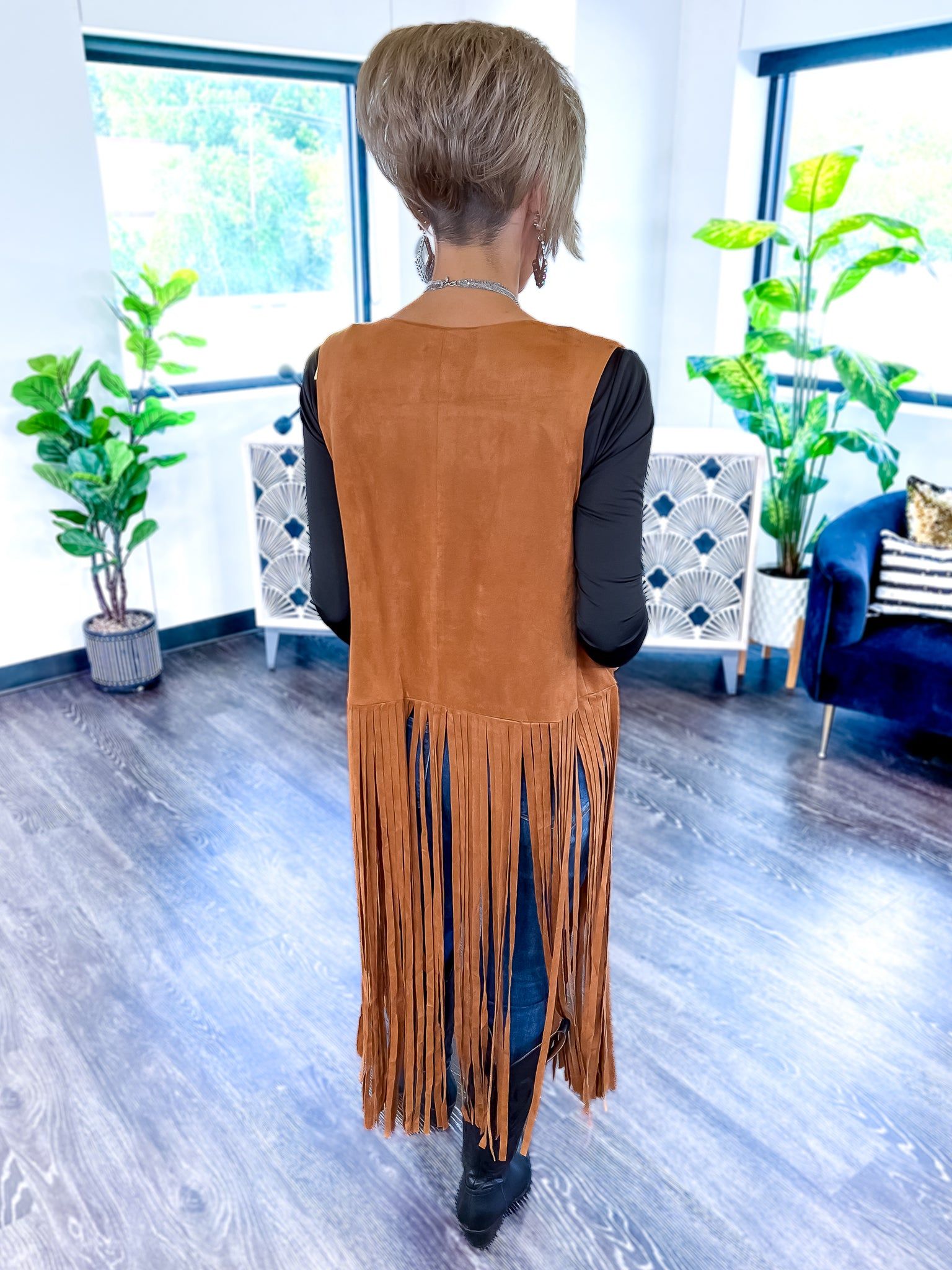 Camel Suede Fringe Vest sold by ZZs product image thumbnail 5