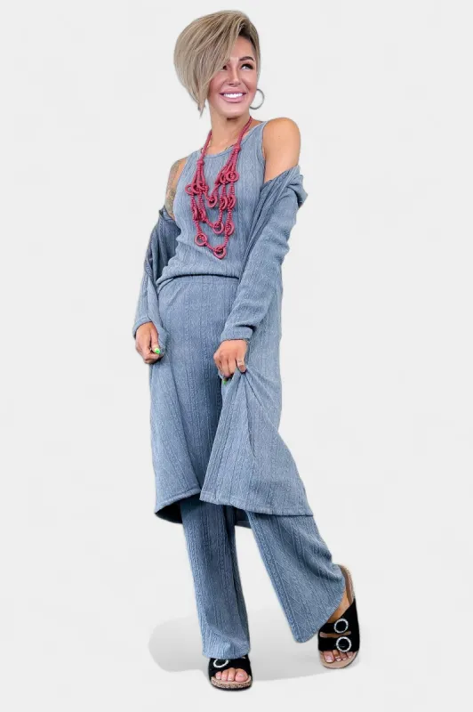 Grey Knit Cardigan Set sold by ZZs