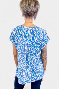 Blue Multi Lizzy Short Sleeve Top sold by ZZs