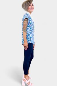 Blue Multi Lizzy Short Sleeve Top sold by ZZs