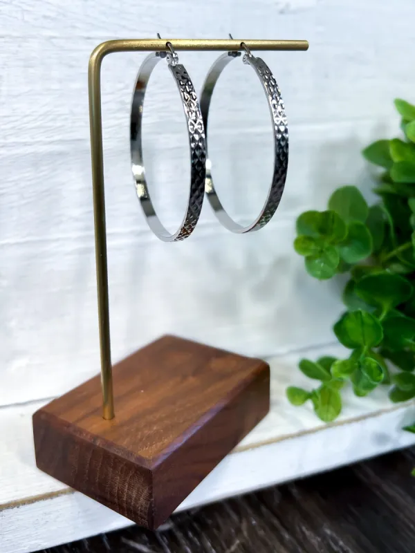 Silver Hoop Earrings sold by ZZs