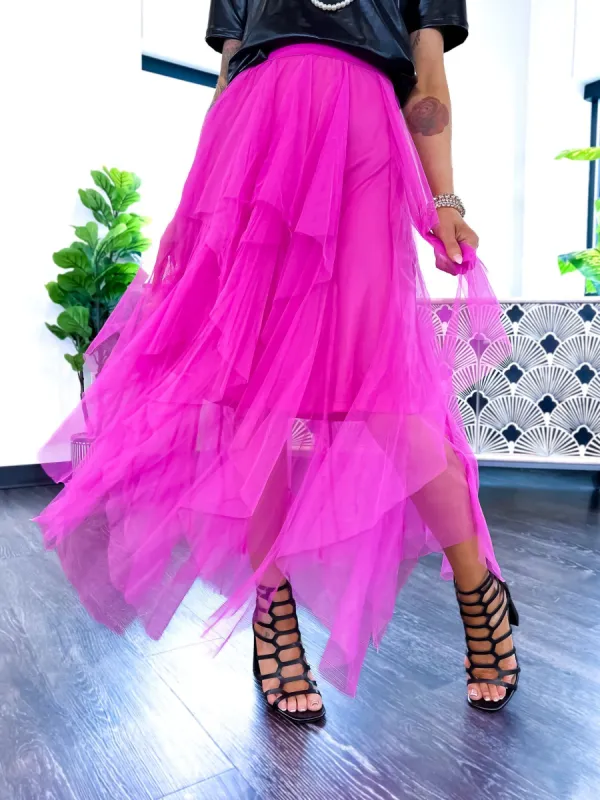 Fairytale Mesh Skirt | Magenta sold by ZZs