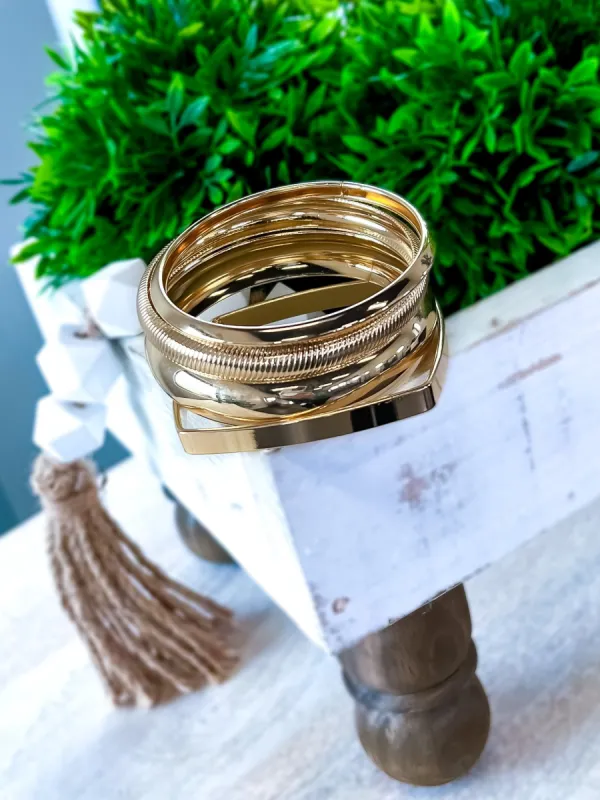 Gold Metal Bangle Bracelets sold by ZZs