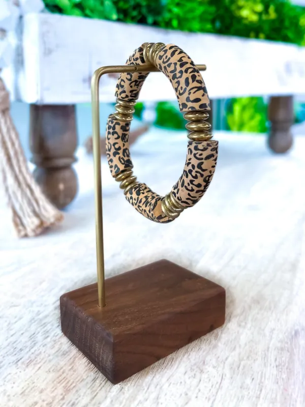 Wood Stretch Bracelet | Leopard sold by ZZs