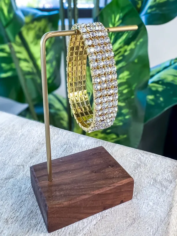 Gold Rhinestone Stretch Bracelets sold by ZZs