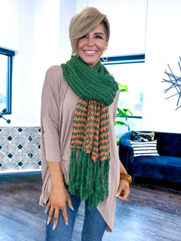 Two Tone Fringe Scarf | Green sold by ZZs
