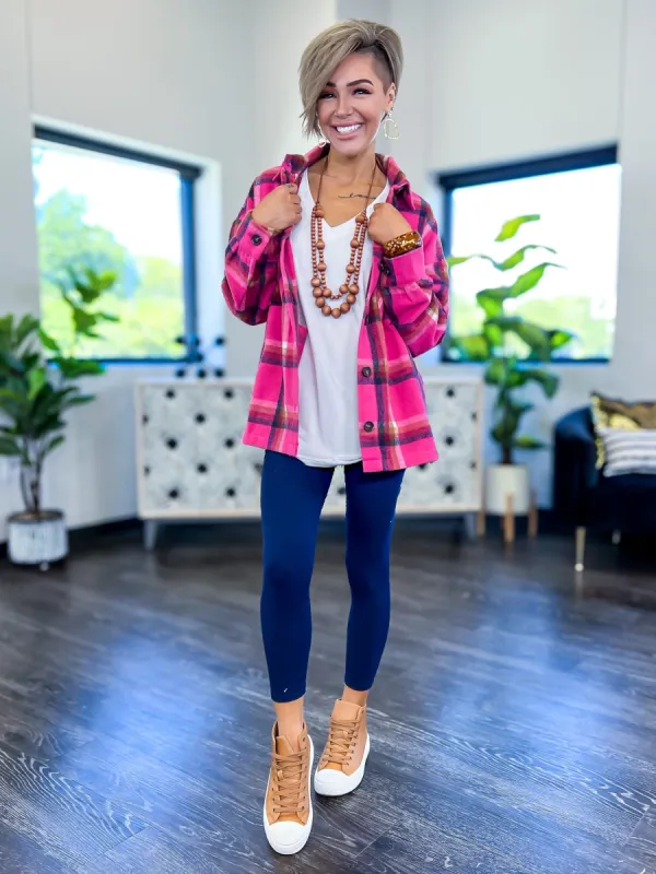 Plaid Shacket | Magenta sold by ZZs