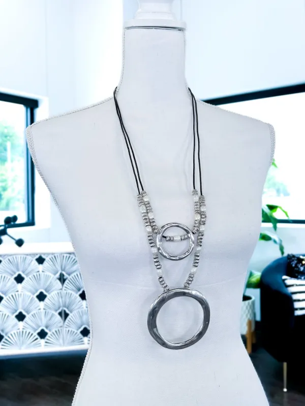 Corded Long Necklace | Silver sold by ZZs