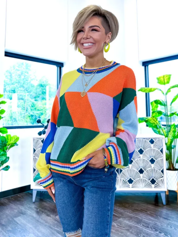 Geometric Sweater | Orange sold by ZZs