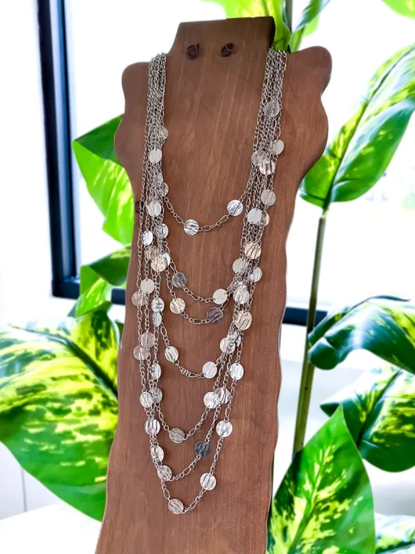 Disc Long Necklace | Silver sold by ZZs