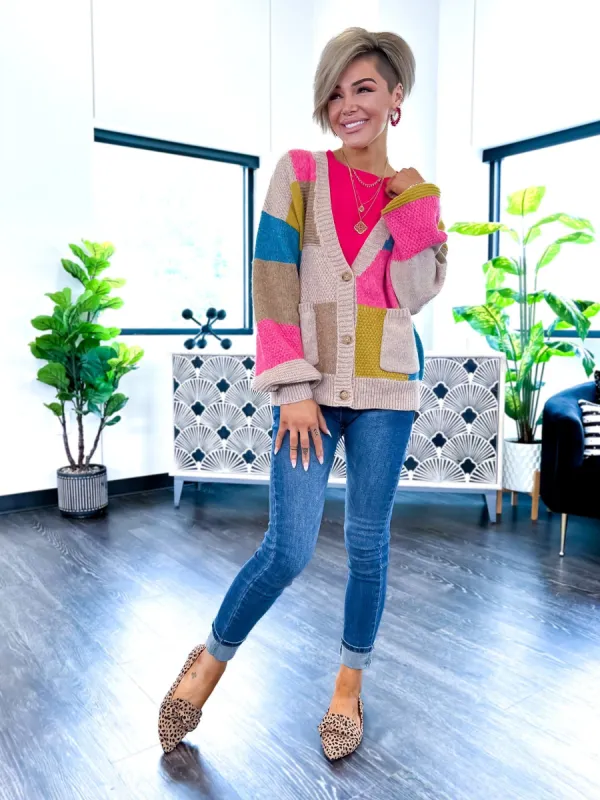 Colorblock Cozy Cardigan sold by ZZs