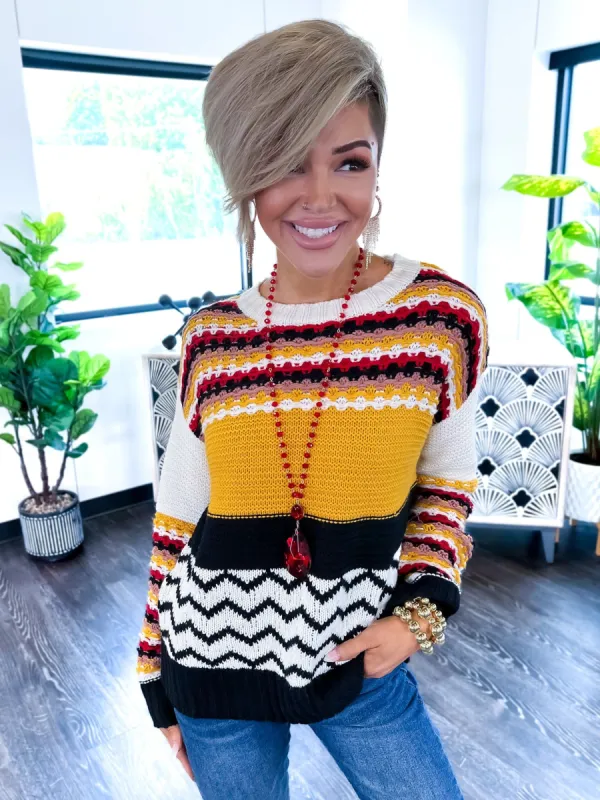 Mixed Stripe Sweater | Black sold by ZZs