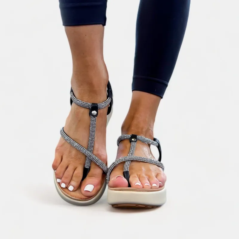 Rhinestone Comfort Sole Platform Sandals sold by ZZs