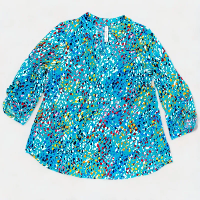 Teal Speckled Lizzy Top sold by ZZs