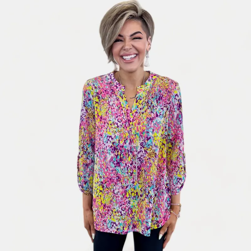 Magenta Multi Lizzy Top sold by ZZs