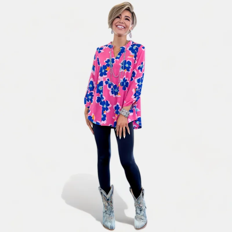 Pink Floral Lizzy Top sold by ZZs