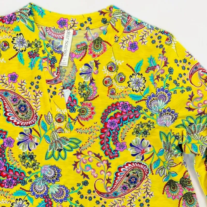 Yellow Paisley Lizzy Top sold by ZZs