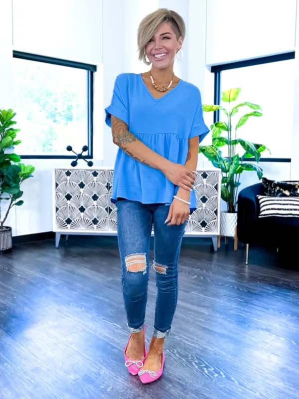 City Sleek Top | Blue [NO RETURNS] sold by ZZs