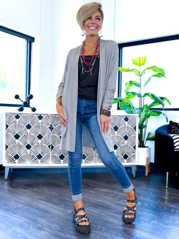 Pocket Cardigan | Heather Grey sold by ZZs