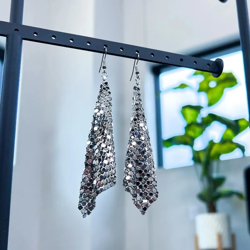 Mesh Chain Earrings | Silver sold by ZZs
