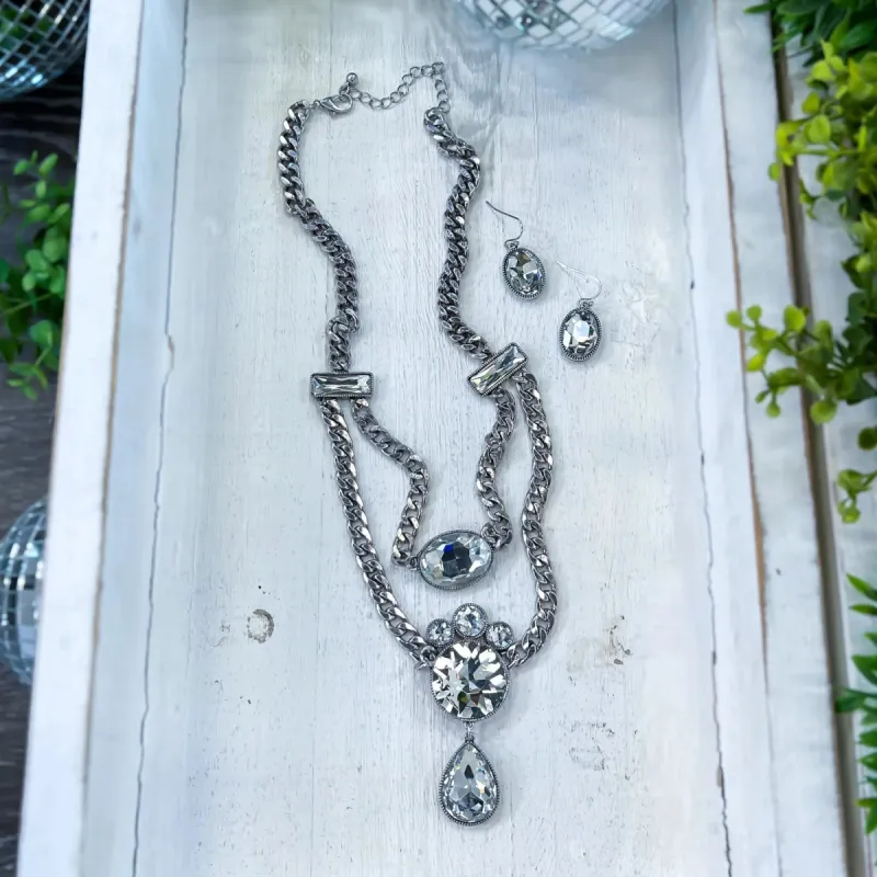 Crystal Chain Necklace Set | Silver sold by ZZs