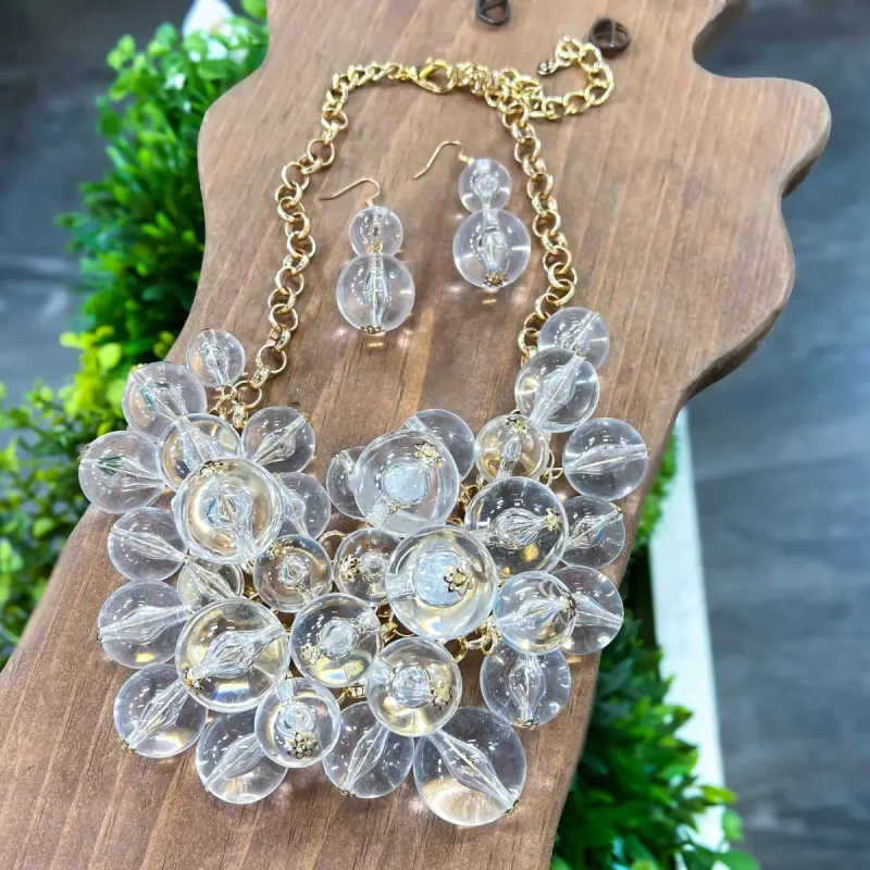 Clear Chunky Bead Necklace sold by ZZs