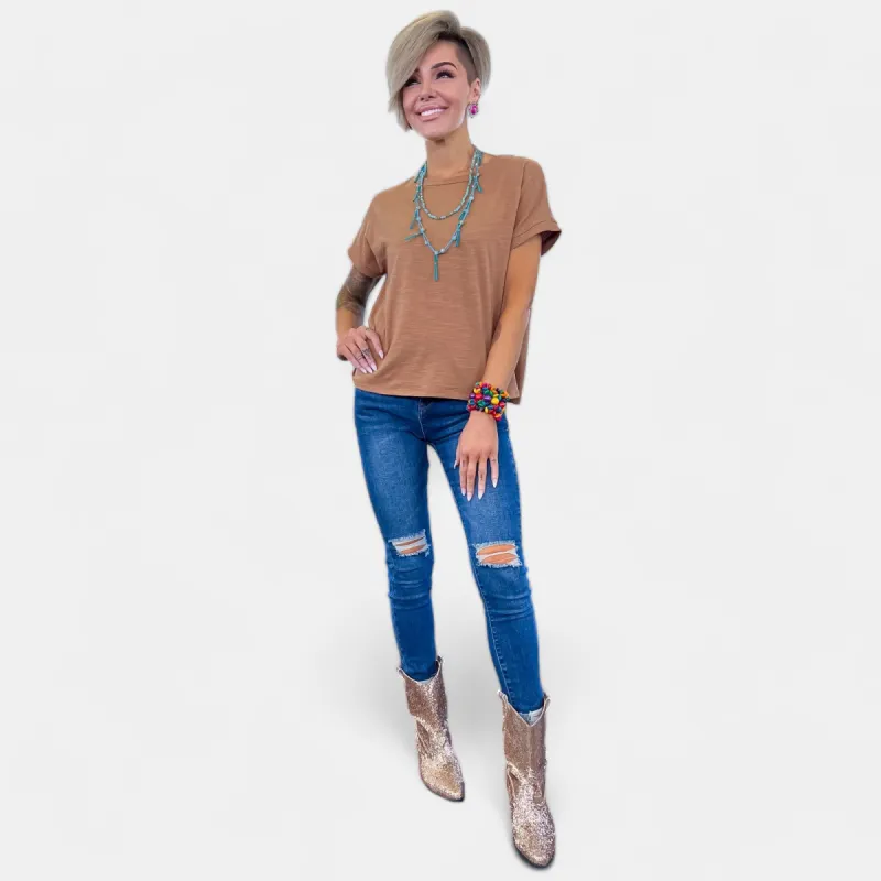 Camel Ember Short Sleeve Top [NO RETURNS] sold by ZZs