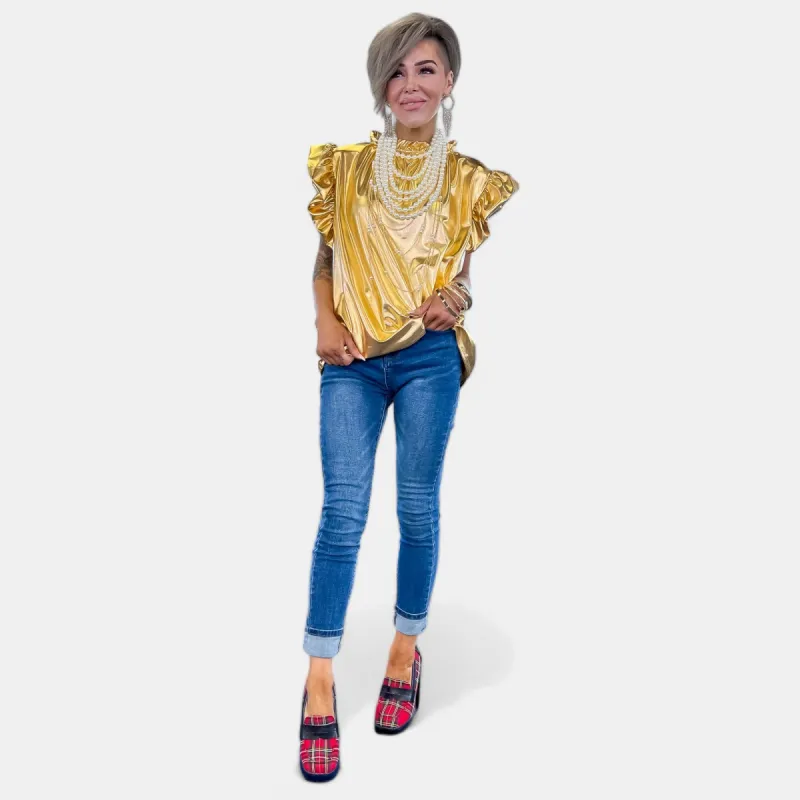 Gold Layla Metallic Top [NO RETURNS] sold by ZZs