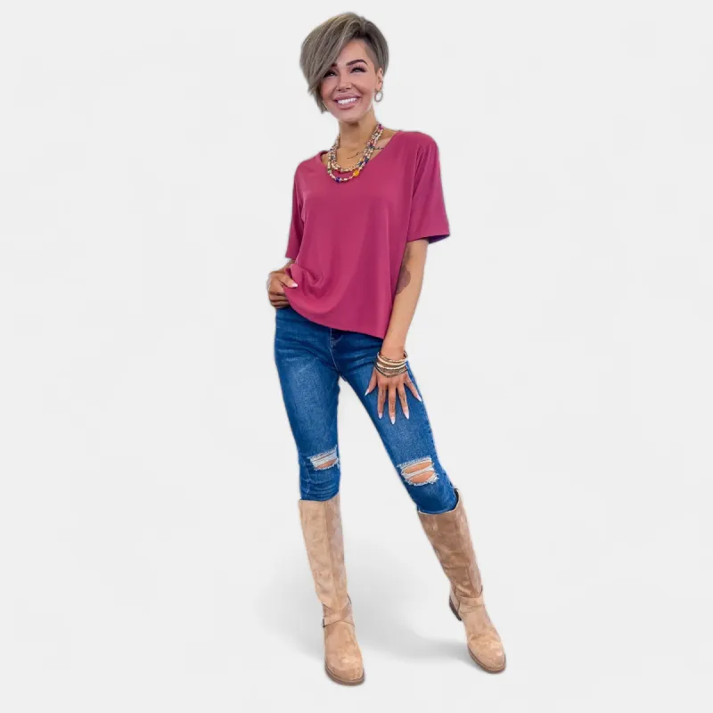 Burgundy Girlie Tee [NO RETURNS] sold by ZZs