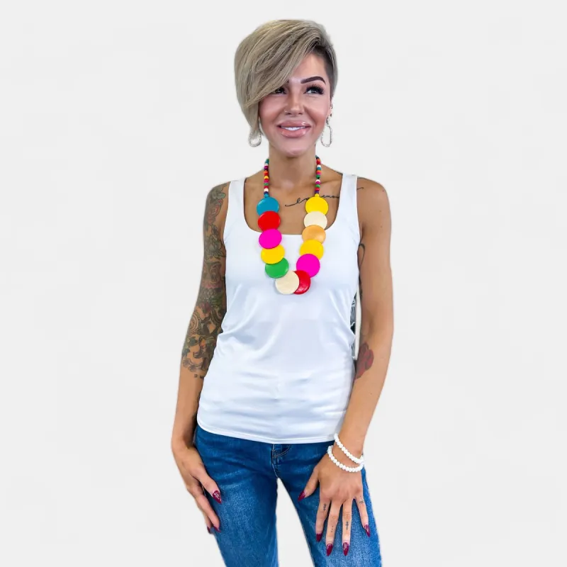 White Basic Tank Brami [NO RETURNS] sold by ZZs