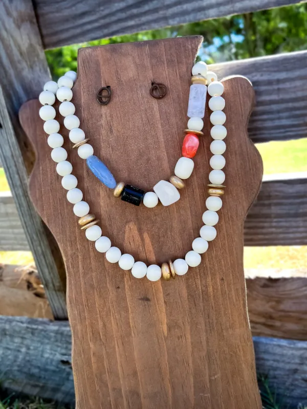Natural Stone Beaded Necklace sold by ZZs