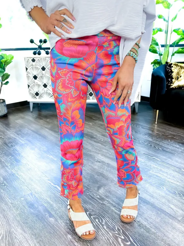 Basic Ponte Pants | Floral [NO RETURNS] sold by ZZs