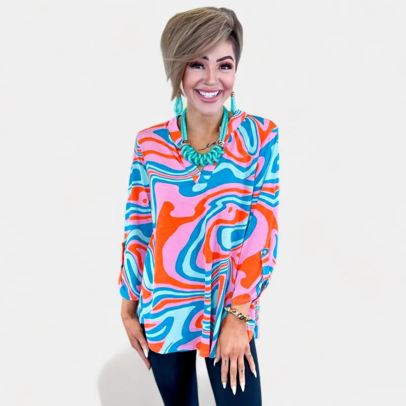 Multi Abstract Lizzy Top sold by ZZs
