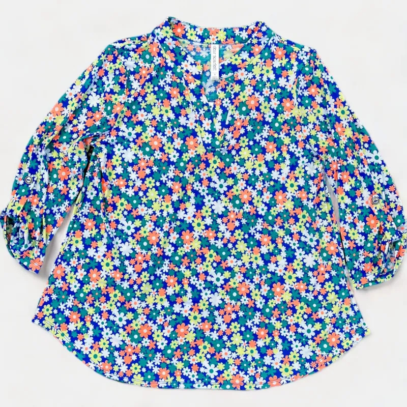 Royal Floral Lizzy Top sold by ZZs