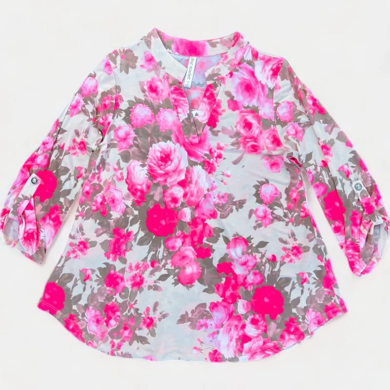 Oyster Abstract Floral Lizzy Top sold by ZZs