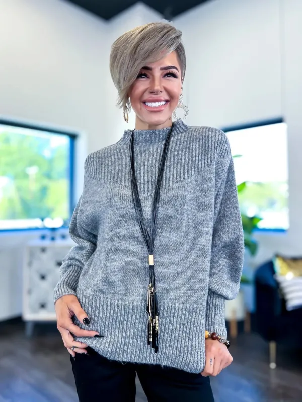 Balloon Sleeve Sweater | Heather Grey sold by ZZs