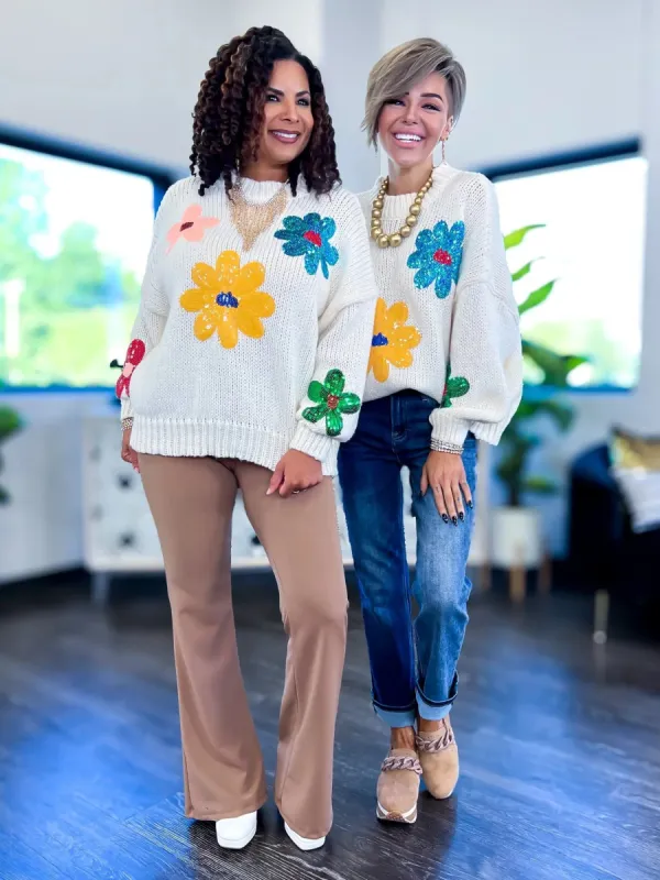 Sequin Flower Sweater sold by ZZs