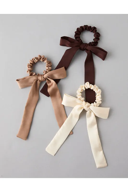 AE Bow Scrunchie 3-Pack Women's Brown One Size sold by American Eagle