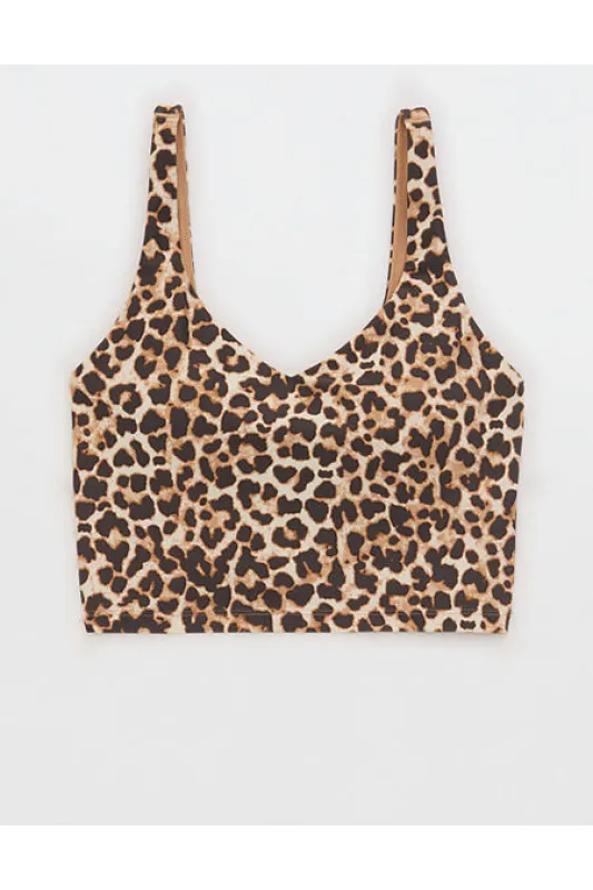 OFFLINE By Aerie Real Me Low Key Longline Sports Bra Women's Sands L sold by American Eagle