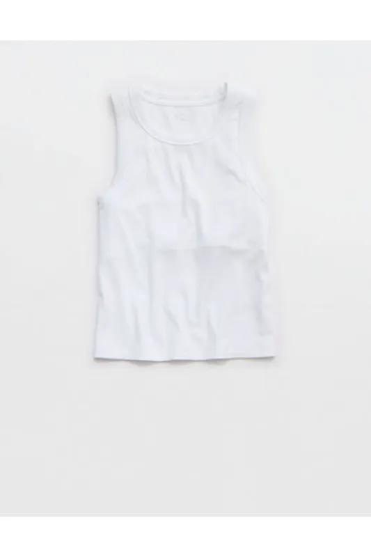 OFFLINE By Aerie Thumbs Up Heavyweight Cropped Tank Top Women's White M sold by American Eagle