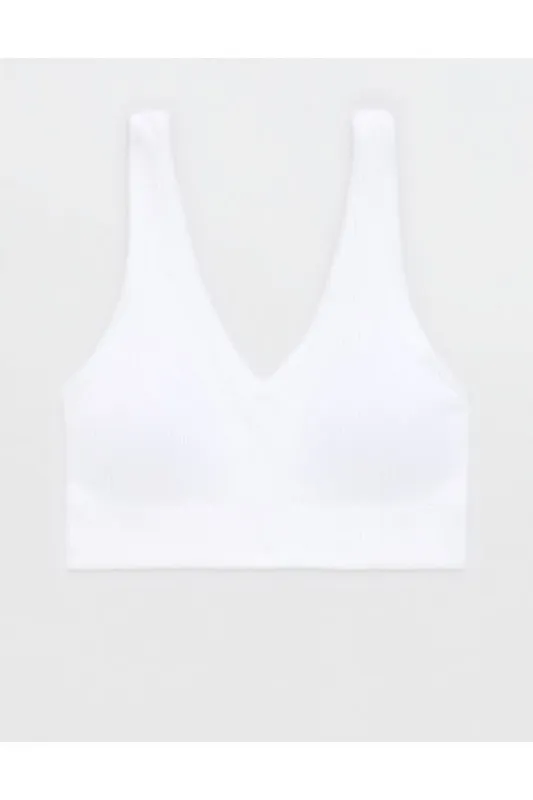 Superchill Seamless Padded Voop Bralette Women's White XS sold by American Eagle