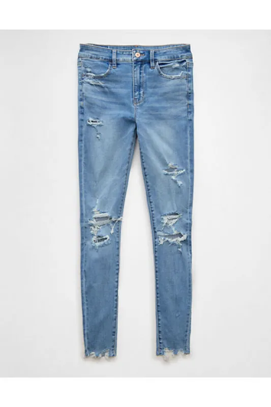 AE Next Level Ripped High-Waisted Jegging Women's Medium Indigo 0 X-Short sold by American Eagle