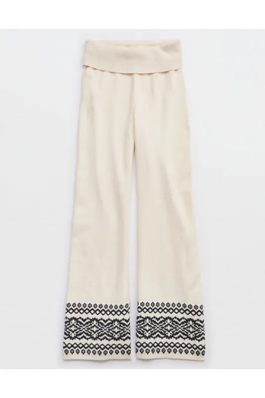 Aerie Late Night Foldover Pant Women's Natural XL sold by American Eagle