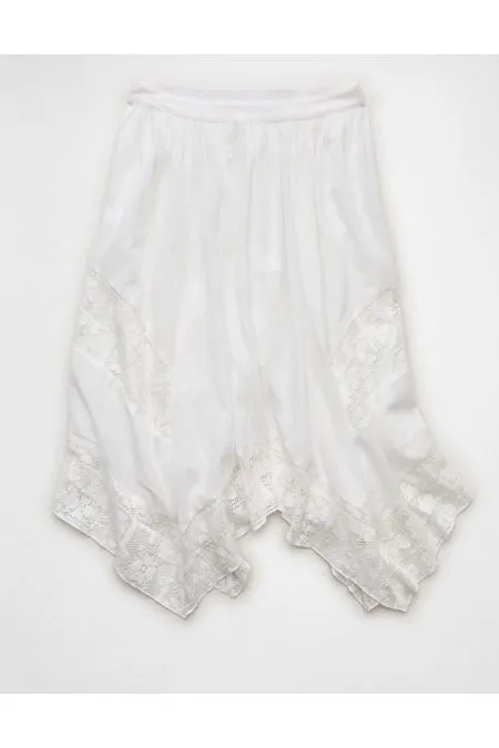AE High-Waisted Lace Insert Midi Skirt Women's Cool White XXL sold by American Eagle