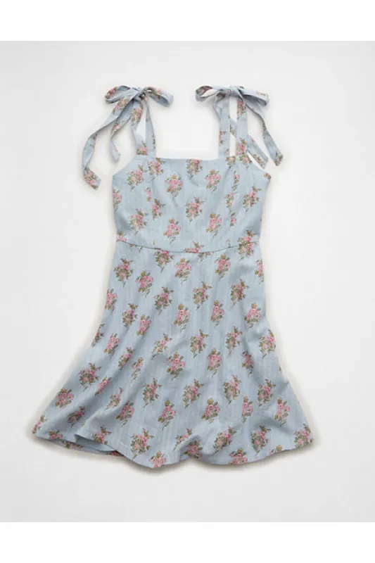 AE Square Neck Mini Dress Women's Blue XL made by American Eagle