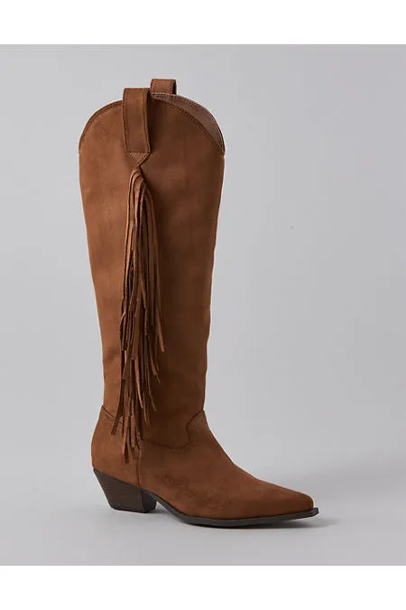 AE Western Fringe Knee High Boot Women's Brown 11 sold by American Eagle