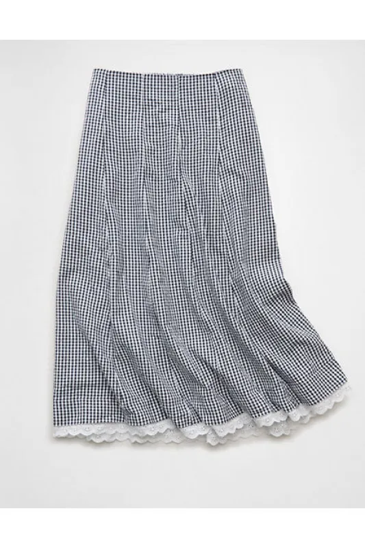 AE High-Waisted Midi Skirt Women's Multi L made by American Eagle