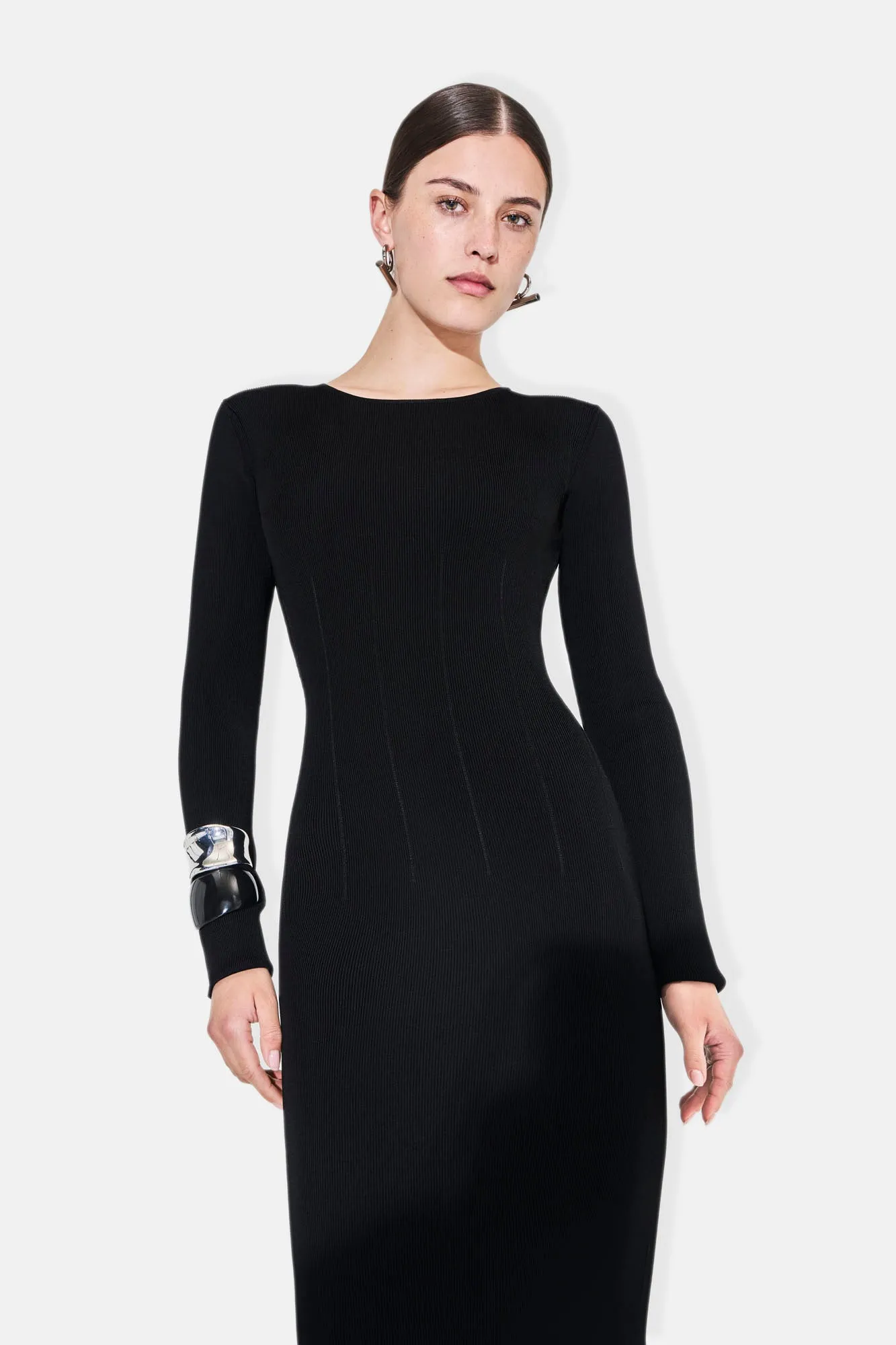 Crew Neck Atalanta Dress - Black sold by Galvan product image thumbnail 5