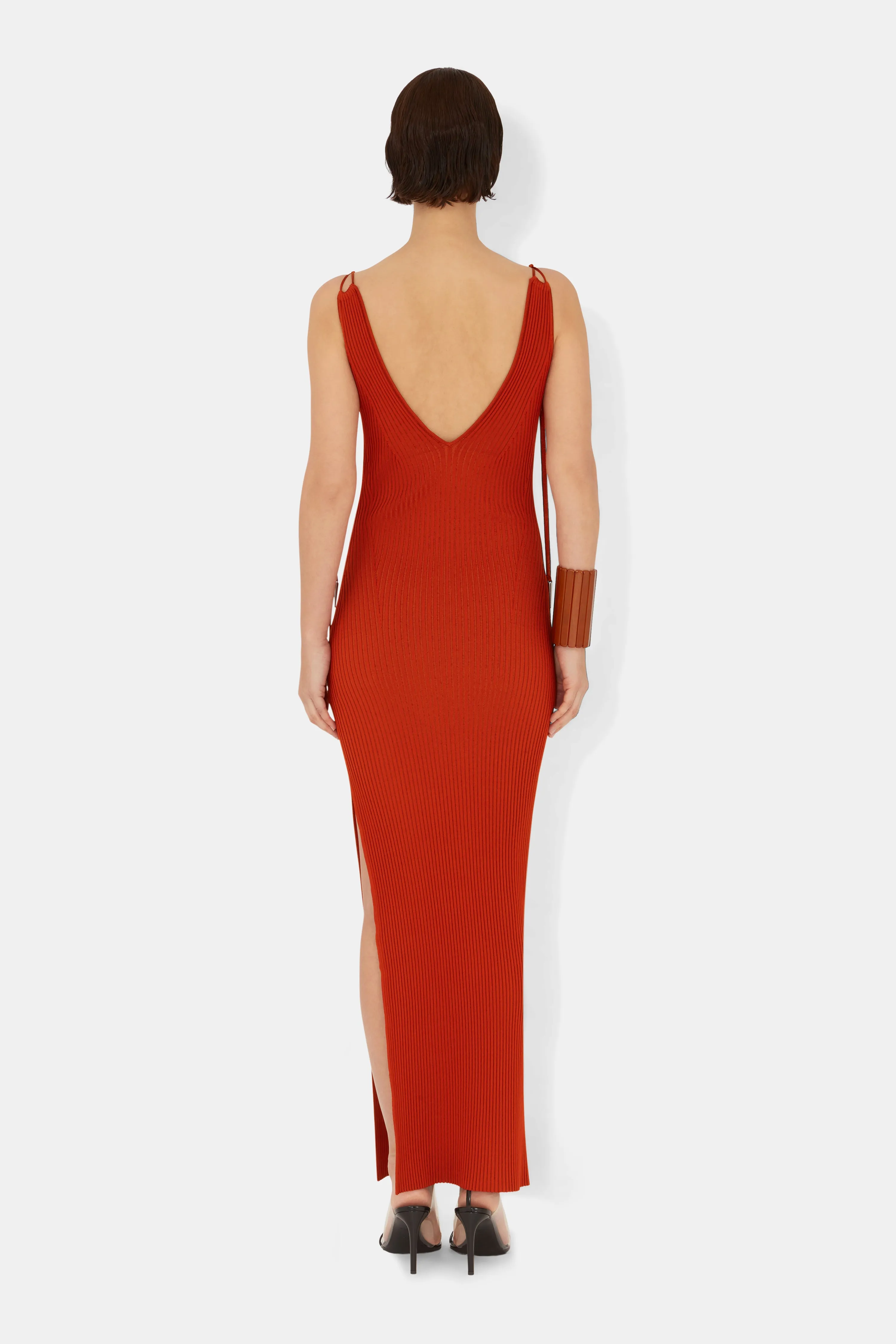 Carved Sleeveless Dress - Tomato sold by Galvan product image thumbnail 3